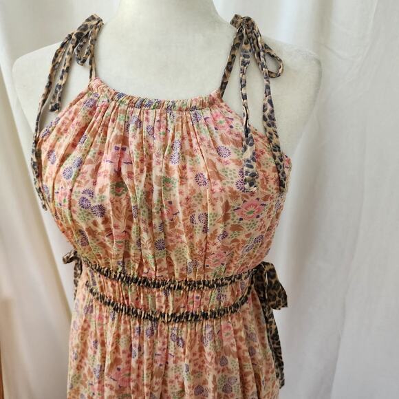 ANTHROPOLOGIE Maeve Clementina Halter Boho Maxi Dress Women's Petite S pink - Picture 3 of 8